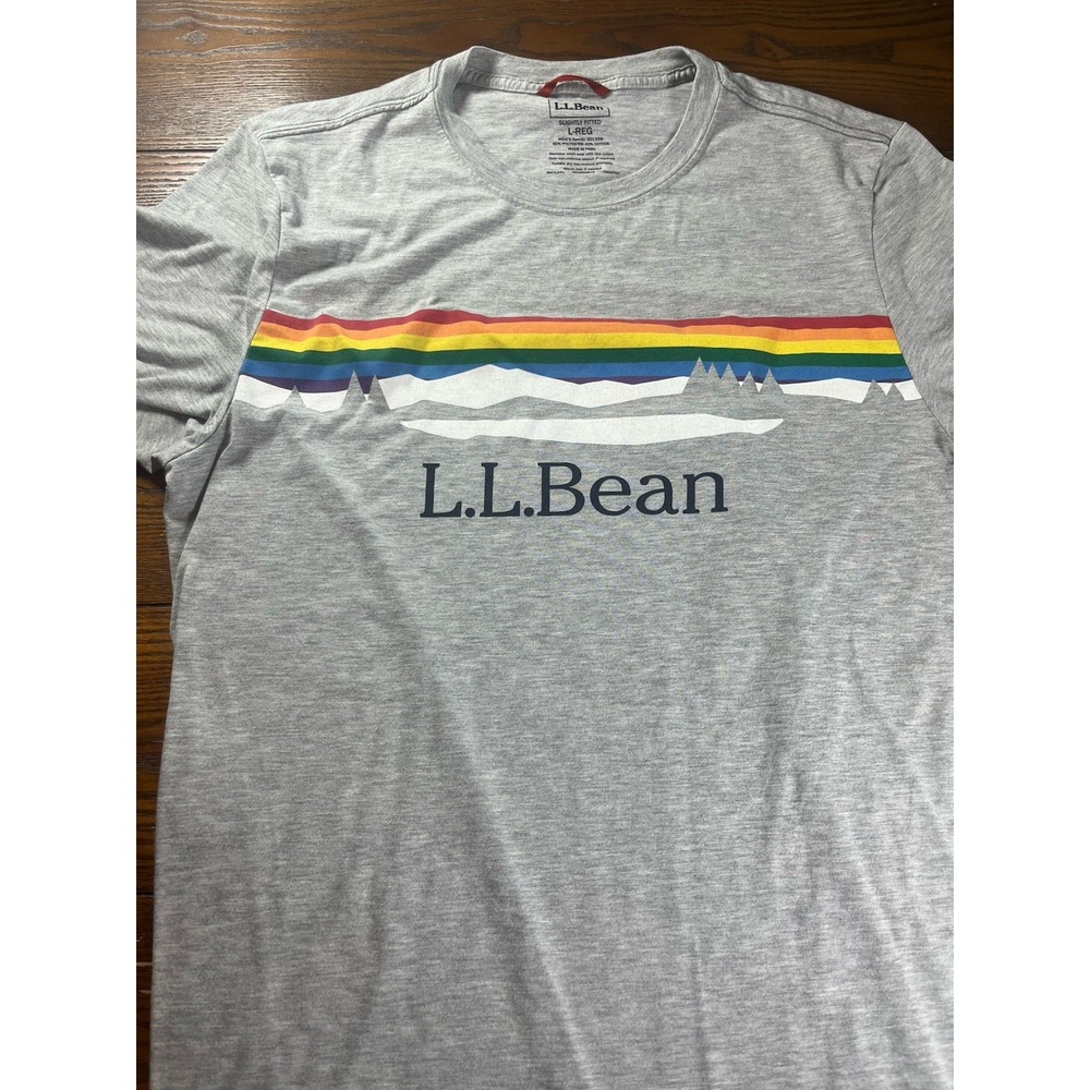 LL Bean LGBTQ+ Pride Collection Rainbow Logo Cotton T-Shirt Unisex Large